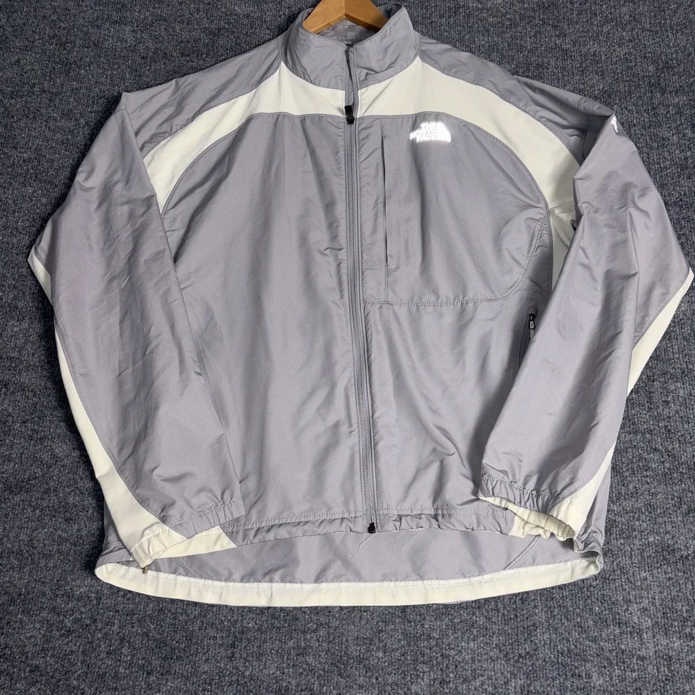 The North Face Flight Series Mens XL Gray Cream Full Zip Running Jacket AW1K